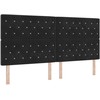 LED galvūgalis su LED juostelėmis Juodas 200 cm Aksomas