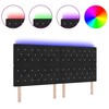 LED galvūgalis su LED juostelėmis Juodas 200 cm Aksomas