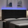 LED galvūgalis su LED juostelėmis Juodas 200 cm audinys