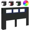 LED galvūgalis, juodas, 160x18,5x103,5cm, apdirbta mediena