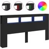 LED galvūgalis, juodas, 200x18,5x103,5cm, apdirbta mediena