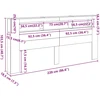 LED galvūgalis, juodas, 220x18,5x103,5cm, apdirbta mediena
