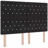 LED galvūgalis su LED juostelėmis Juodas 144 cm Aksomas
