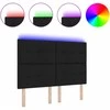LED galvūgalis su LED juostelėmis Juodas 144 cm audinys