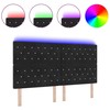 LED galvūgalis su LED juostelėmis Juodas 180 cm Aksomas