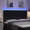 LED galvūgalis su LED juostelėmis Juodas 180 cm Aksomas