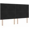LED galvūgalis su LED juostelėmis Juodas 180 cm Aksomas