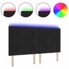 LED galvūgalis su LED juostelėmis Juodas 180 cm Aksomas