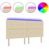 LED galvūgalis su LED juostelėmis Kreminė 200 cm audinys