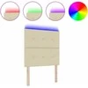 LED galvūgalis su LED juostelėmis Kreminė 100 cm audinys