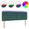 LED galvūgalis su LED juostelėmis Tamsiai žalia 160 cm Aksomas