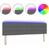 LED galvūgalis su LED juostelėmis Tamsiai pilka 180 cm audinys