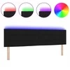 LED galvūgalis su LED juostelėmis Juodas 180 cm audinys