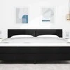 LED galvūgalis su LED juostelėmis Juodas 180 cm audinys