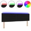 LED galvūgalis su LED juostelėmis Juodas 160 cm audinys