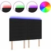 LED galvūgalis su LED juostelėmis Juodas 160 cm audinys