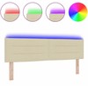 LED galvūgalis su LED juostelėmis Kreminė 160 cm audinys