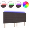 LED galvūgalis su LED juostelėmis Tamsiai rudas 200 cm audinys