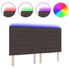 LED galvūgalis su LED juostelėmis Tamsiai rudas 180 cm audinys