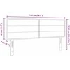 LED galvūgalis su LED juostelėmis Taupe 144 cm audinys