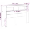 LED galvūgalis, medienos, 160x18,5x103,5cm, apdirbta mediena