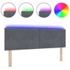 LED galvūgalis su LED juostelėmis Pilka 144 cm Aksomas