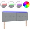 LED galvūgalis su LED juostelėmis Šviesiai pilka 160 cm audinys