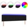 LED galvūgalis su LED juostelėmis Juodas 200 cm audinys