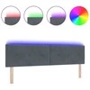 LED galvūgalis su LED juostelėmis Pilka 180 cm Aksomas