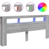 LED galvūgalis, pilkas ąžuolo, 220x18,5x103,5cm, mediena