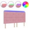 LED galvūgalis su LED juostelėmis Rožinė 180 cm Aksomas