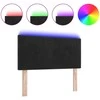 LED galvūgalis su LED juostelėmis Juodas 80 cm Aksomas
