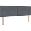 LED galvūgalis su LED juostelėmis Pilka 144 cm Aksomas