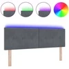 LED galvūgalis su LED juostelėmis Pilka 160 cm Aksomas