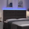 LED galvūgalis su LED juostelėmis Tamsiai rudas 180 cm audinys