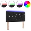 LED galvūgalis su LED juostelėmis Juodas 90 cm Aksomas