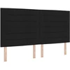 LED galvūgalis su LED juostelėmis Juodas 180 cm audinys