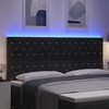 LED galvūgalis su LED juostelėmis Juodas 200 cm Aksomas