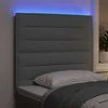 LED galvūgalis su LED juostelėmis Šviesiai pilka 100 cm audinys