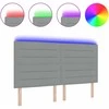 LED galvūgalis su LED juostelėmis Šviesiai pilka 180 cm audinys