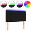 LED galvūgalis su LED juostelėmis Juodas 90 cm audinys