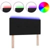 LED galvūgalis su LED juostelėmis Juodas 80 cm audinys