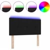 LED galvūgalis su LED juostelėmis Juodas 90 cm audinys