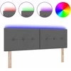 LED galvūgalis su LED juostelėmis Tamsiai pilka 160 cm audinys