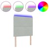 LED galvūgalis su LED juostelėmis Šviesiai pilka 80 cm Aksomas