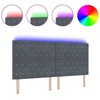 LED galvūgalis su LED juostelėmis Tamsiai pilka 200 cm Aksomas