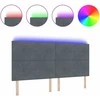 LED galvūgalis su LED juostelėmis Pilka 200 cm Aksomas