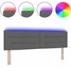 LED galvūgalis su LED juostelėmis Tamsiai pilka 160 cm audinys