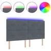 LED galvūgalis su LED juostelėmis Pilka 180 cm Aksomas