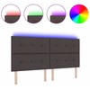 LED galvūgalis su LED juostelėmis Tamsiai rudas 200 cm audinys
